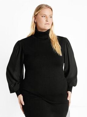 City Chic Plus Size Tahlia ROLL Neck Sweater Dress